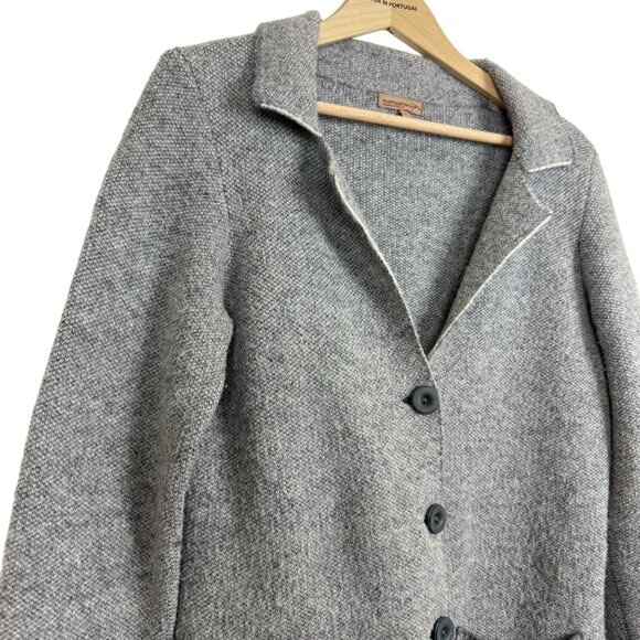 Cocogio Wool Blend Knit Button-Up Blazer Jacket Womens Large Gray Made in Italy - Picture 5 of 10
